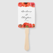 Éventail Programme de mariage des pavots rouges (Devant)