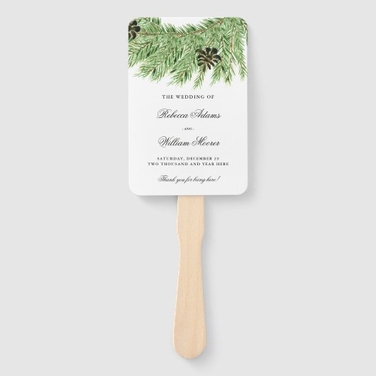 Éventail Programme de mariage des pins d'hiver (Devant)