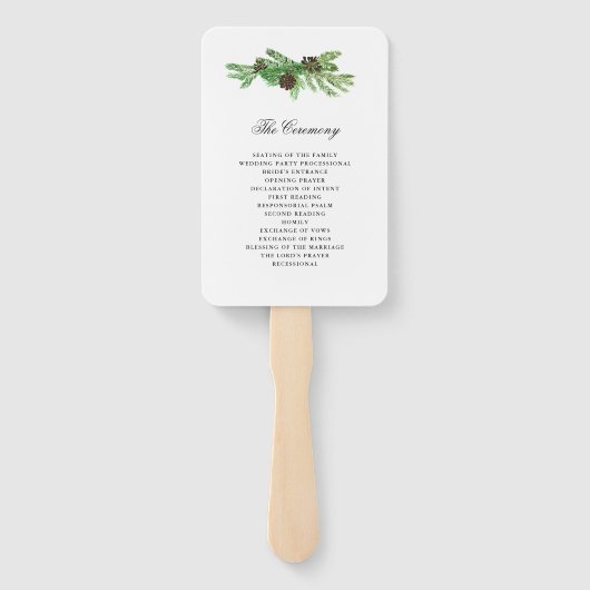Éventail Programme de mariage des pins d'hiver (Dos)