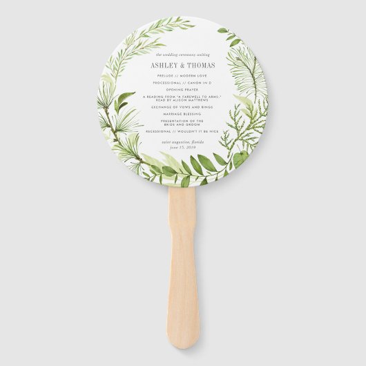 Éventail Programme de mariage des prairies sauvages (Devant)