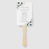 Éventail Programme de mariage des Roses Bleues et Blanches (Dos)