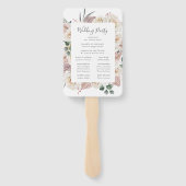 Éventail Programme de mariage des Roses d'aquarelle et des  (Dos)