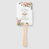 Éventail Programme de mariage des Roses de couleur rose et  (Devant)