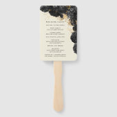 Éventail Programme de mariage des Roses noirs d'or (Dos)