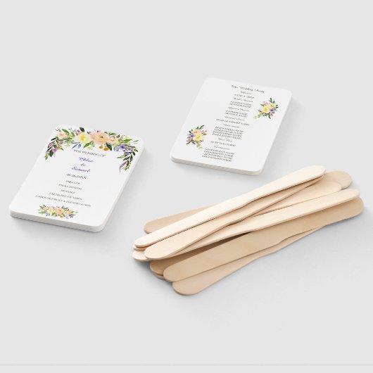 Éventail Programme de mariage des saules et des fleurs (Non-assemblé)