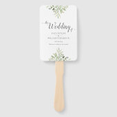 Éventail Programme de mariage des scripts de verdure d'aqua (Devant)