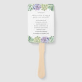 Éventail Programme de mariage des succulents verts et pourp (Devant)