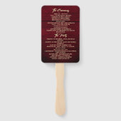 Éventail Programme de mariage des tournesols Ventilateur à (Dos)