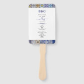 Éventail Programme de mariage des tuiles portugaises médite (Devant)