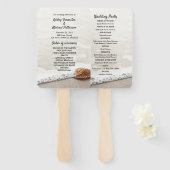 Éventail Programme de mariage des vagues de plage (Devant et derrière)