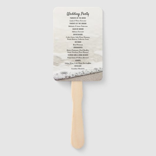 Éventail Programme de mariage des vagues de plage (Dos)