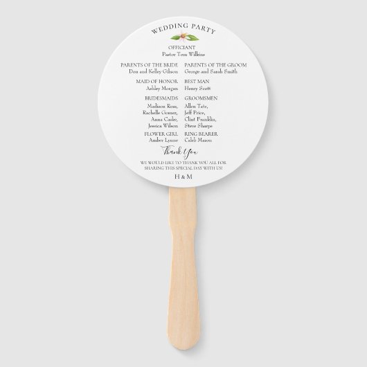 Éventail Programme de mariage des vergers d'agrumes (Dos)