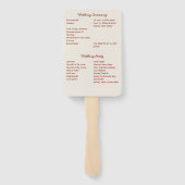 Éventail Programme de mariage dessiné à la main avec des gr (Dos)