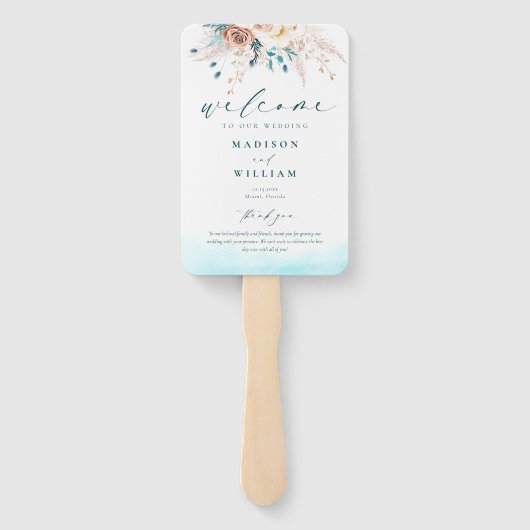 Éventail Programme de mariage Destination plage (Dos)