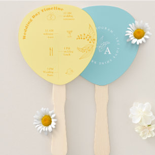 Éventail Programme de mariage d'été brillant et courbé