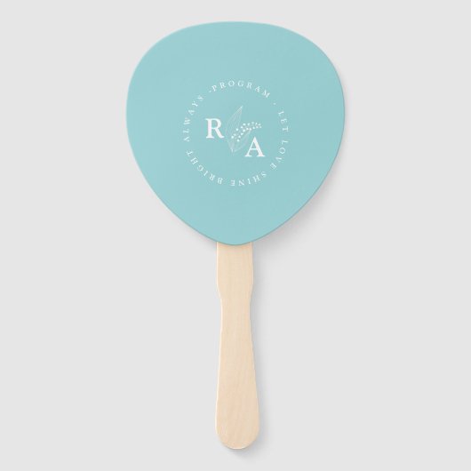 Éventail Programme de mariage d'été brillant et courbé (Dos)