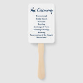 Éventail Programme de mariage d'été Elégant Marine Extérieu (Dos)