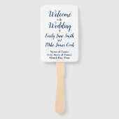 Éventail Programme de mariage d'été Elégant Marine Extérieu (Devant)