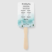 Éventail Programme de mariage d'hiver des flocons de neige  (Dos)