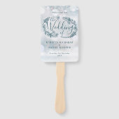 Éventail Programme de mariage d'hiver des flocons de neige  (Devant)