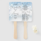 Éventail Programme de mariage d'hiver Flocons de neige d'éc (Devant et derrière)