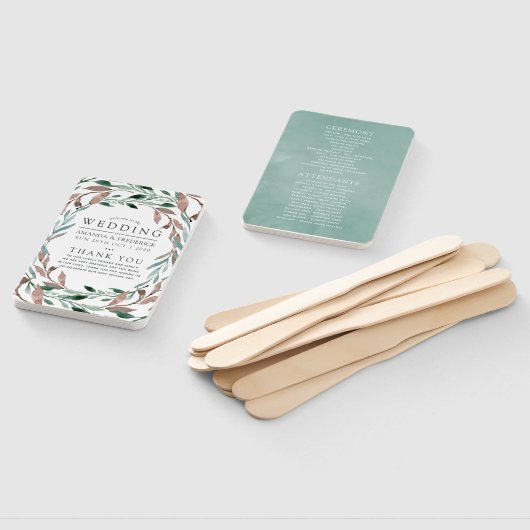 Éventail Programme de mariage d'hiver rustique (Non-assemblé)