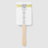 Éventail Programme de mariage du coeur de diamant jaune (Dos)