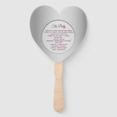 Éventail Programme de mariage du coeur pourpre (Dos)