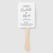 Éventail Programme de mariage du coeur tiré à la main (Devant)