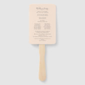 Éventail Programme de mariage du feuillage d'aquarelle (Dos)