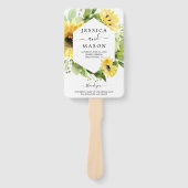 Éventail Programme de mariage du jardin de tournesol (Devant)
