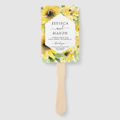 Éventail Programme de mariage du jardin de tournesol (Devant)