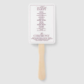 Éventail Programme de mariage du monogramme de la crête feu (Dos)