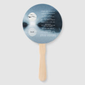 Éventail Programme de mariage du paysage de nuit bleue Vent (Dos)