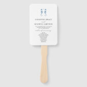 Éventail Programme de mariage Dusty Blue Beach | Hippocampe (Devant)