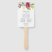 Éventail Programme de mariage dynamique en fleurs (Dos)
