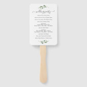 Éventail Programme de mariage écologique simple Eucalyptus (Dos)