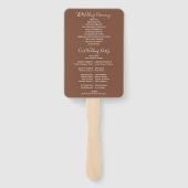 Éventail Programme de mariage écriture manuscrite avec guir (Dos)