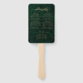 Éventail Programme de mariage élégant à fleurs en agate ver (Dos)