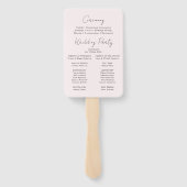 Éventail Programme de mariage élégant à fleurs sauvages ros (Dos)