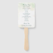 Éventail Programme de mariage élégant à la verdure d'eucaly (Dos)