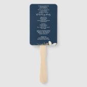 Éventail Programme de mariage élégant à l'écriture manuscri (Dos)