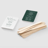 Éventail Programme de mariage élégant à l'écriture verte ém (Non-assemblé)