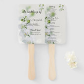 Éventail Programme de mariage élégant à l'orchidée douce (Devant et derrière)