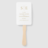 Éventail Programme de mariage élégant à monogramme doré mod (Devant)