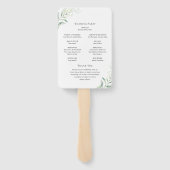 Éventail Programme de mariage élégant au eucalyptus vert sa (Dos)