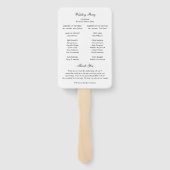 Éventail Programme de mariage élégant au monogramme classiq (Dos)