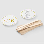 Éventail Programme de mariage élégant au monogramme doré (Non-assemblé)