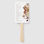 Éventail Programme de mariage élégant aux feuilles d'automn (Dos)