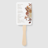 Éventail Programme de mariage élégant aux feuilles d'automn (Devant)